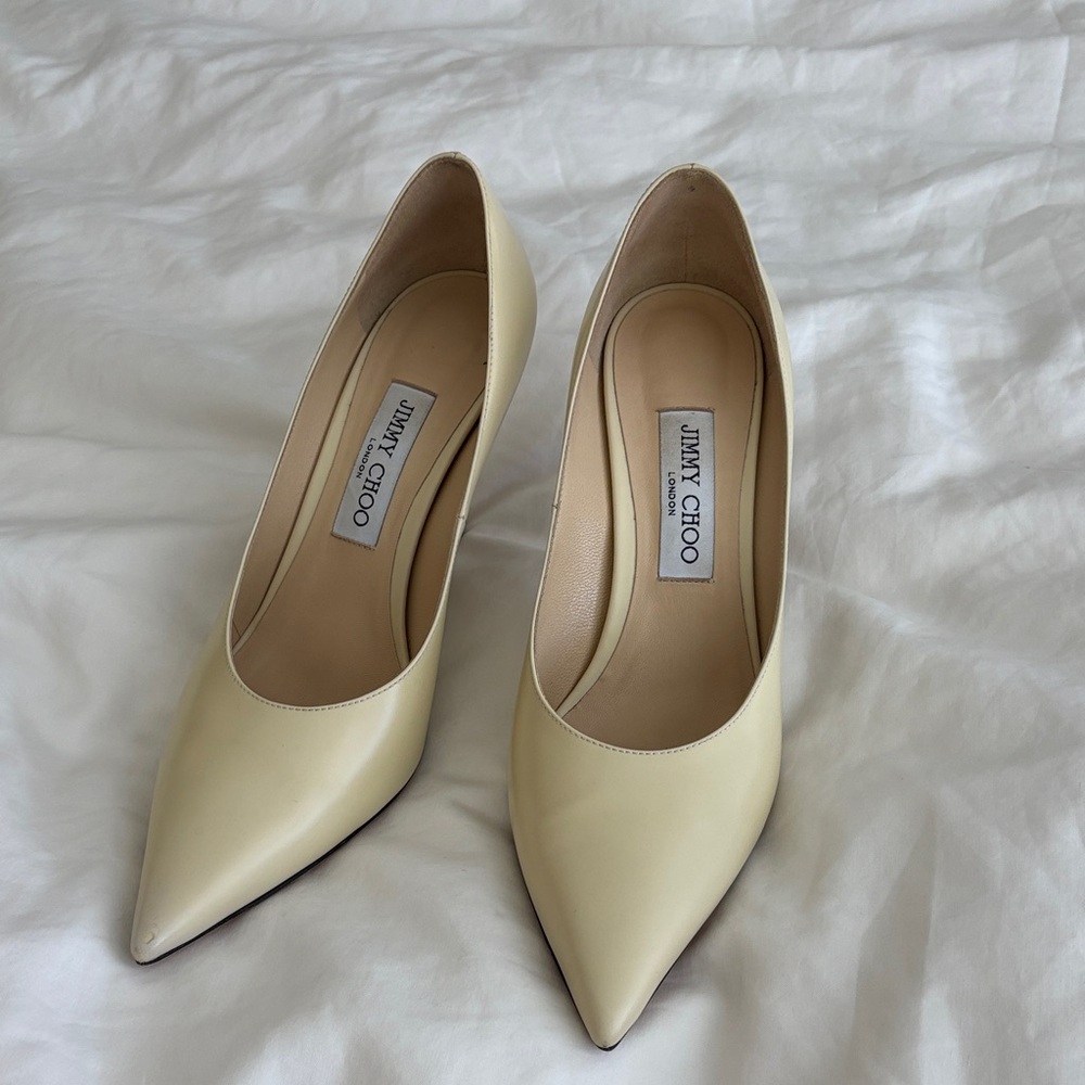 Jimmy Choo Romy 85 Beige/Cream Heels